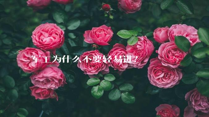 军工为什么不要轻易进？