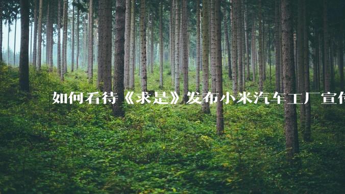 如何看待《求是》发布小米汽车工厂宣传片？